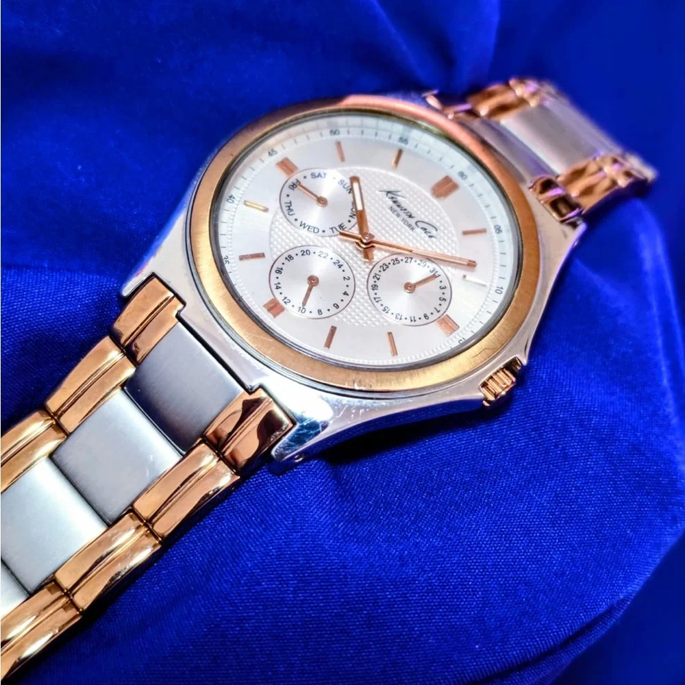 Kenneth Cole Luxury Rose Gold Day Date Mens Classic Watch